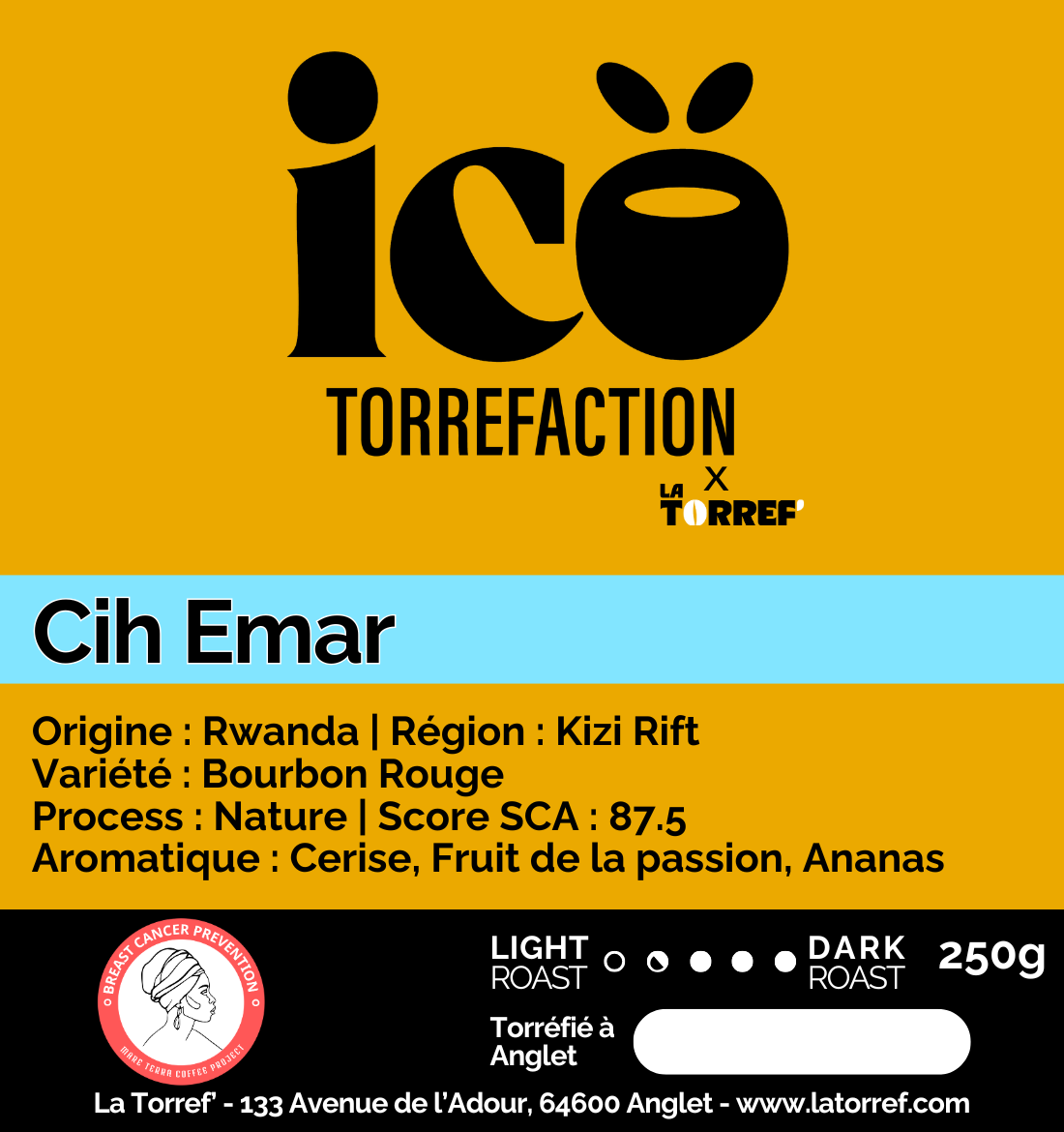 Sachet 250g Cih Emar Rwanda — Icö Torréfaction